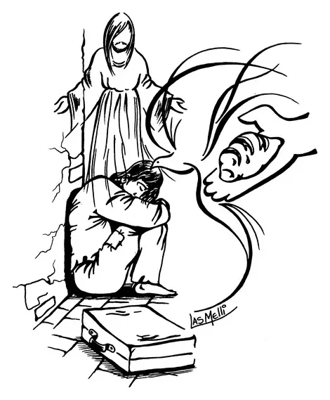 Dibujo de la serie Caridad — Las Melli