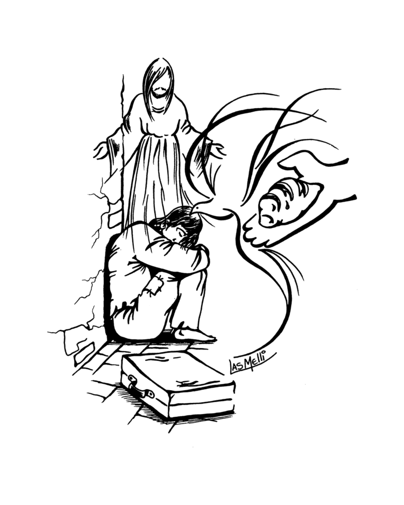 Dibujo pastoral Caridad-1: Compartir lo que tenemos